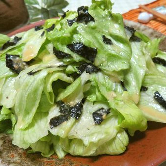 ペロリですわ♪　レタスと海苔のレモン味噌サラダ