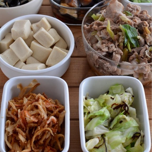 作り置きと今朝のお弁当。
