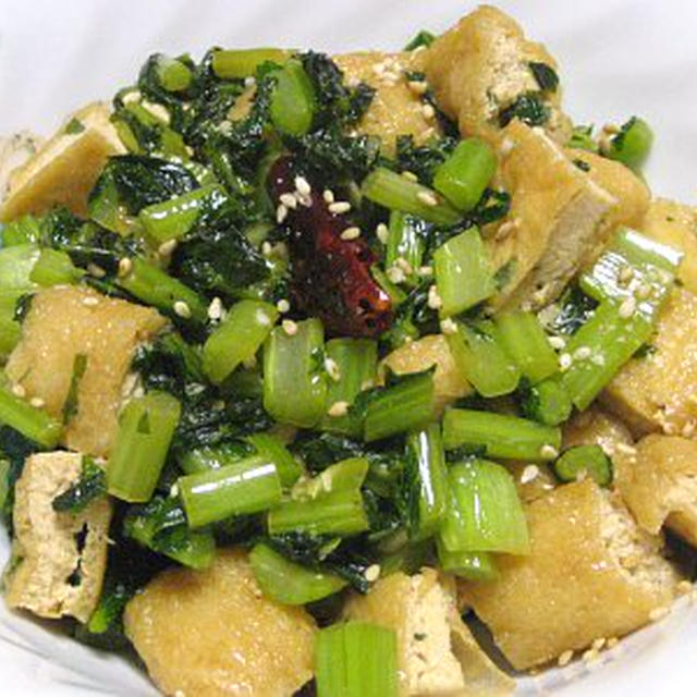 大根の葉とあげの甘辛炒め