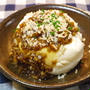バターごぼうのソースとチーズの寄せ豆腐