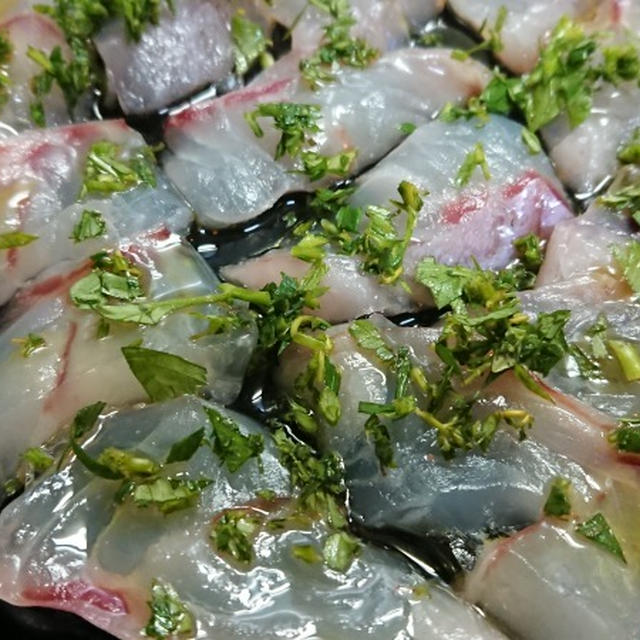 レモンオリーブオイルと塩で作るシンプルな鯛のカルパッチョ