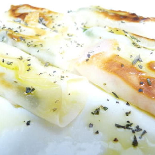 でたっ！餃子の皮シリーズ♪餃子の皮でアスパラ＆もっち～ず