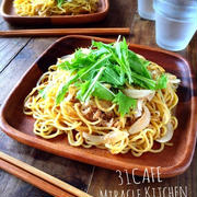♡フライパン5分でヘビロテ♡ツナのにんにく醤油焼きそば♡【簡単＊時短＊節約】
