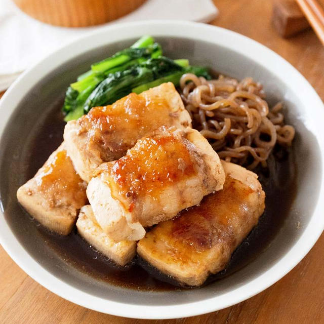 肉巻き豆腐のすき焼き風煮【かさ増し節約♪ボリューム満足◎】