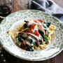 Homemade Pasta with Portobello Steakホームメードパスタ