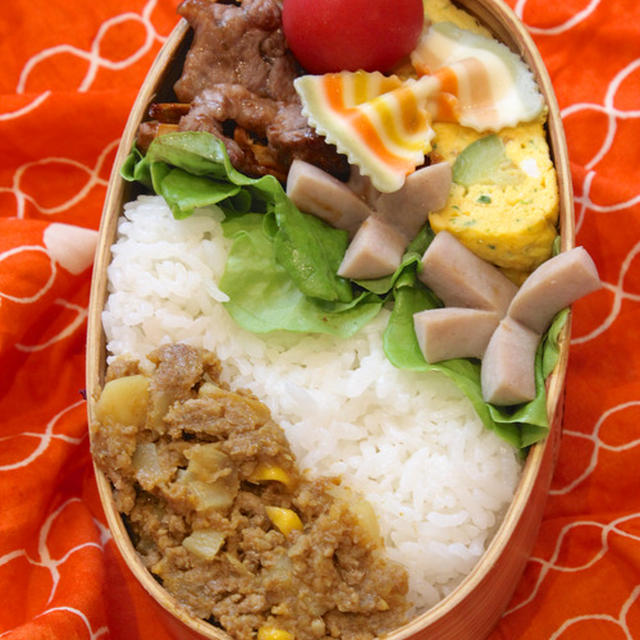 【　今日もちょっと可愛い＊夫ひとり分のお弁当　】