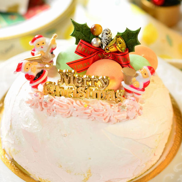 2022年のクリスマスケーキ☆米粉スポンジのズコットケーキ☆