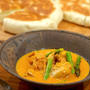 きのうの献立：バターチキンカレーと手作りチーズナン