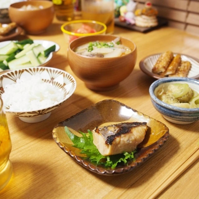 粕漬けと豚汁ごはん