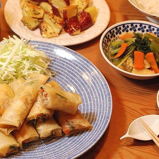 506円＊冷蔵庫整理の春巻き定食【またやった～】