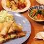 506円＊冷蔵庫整理の春巻き定食【またやった～】