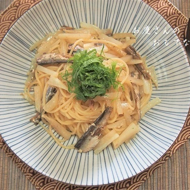 燻製オイルサーディンと大根の和風パスタ！　牡蠣だし醤油だけで味が決まる♪　　&amp;粘土の作品集　笑