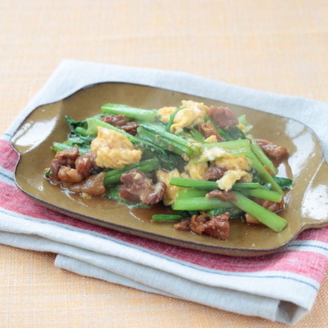 小松菜と焼き鳥の卵炒め By 本田 よう一さん レシピブログ 料理ブログのレシピ満載