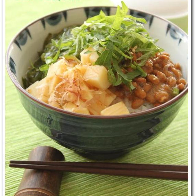 ☆春のネバネバめか竹納豆丼☆