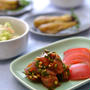 辛くて(>_<)と、あるある＆旬食材-ちくわ入りコールスロー。焼きなすのしょうが醤油浸し。