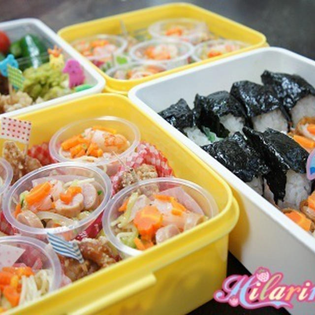 シルエット・リラックマ☆海苔切弁当&義妹の運動会のお弁当
