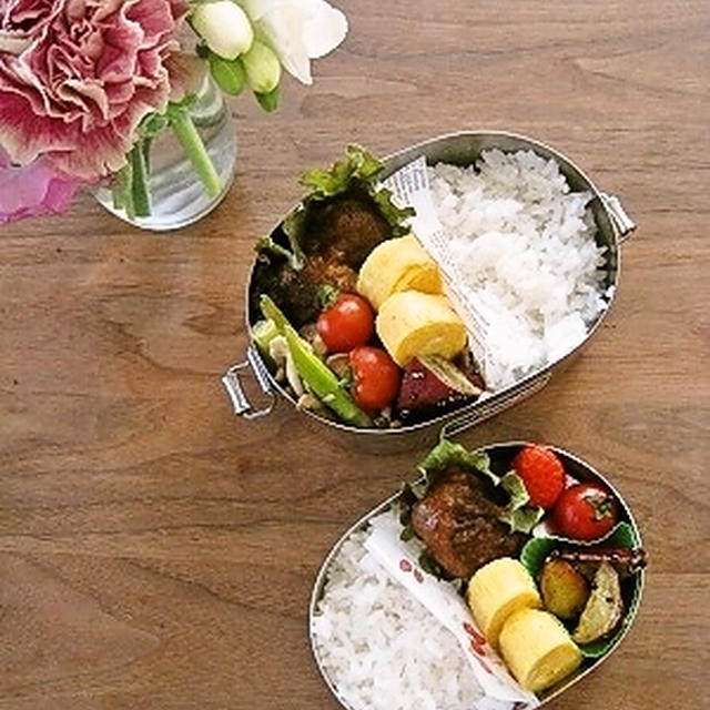年中さん最後のお弁当*煮込みハンバーグ弁当