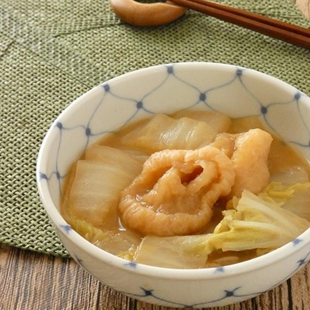 へそ大根と白菜のにんにく味噌煮