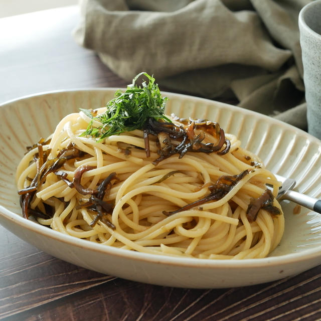 お惣菜で作る！梅と昆布の和風パスタ♪