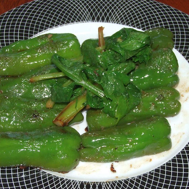 ピーマンのパン粉焼き