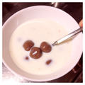 チョコ白玉の練乳ミルクスープ