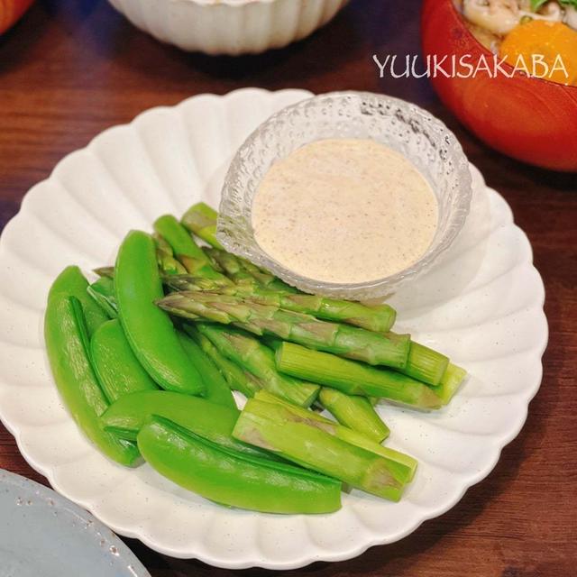 まったりソースで野菜がたくさん食べれる♪ 鮮やか春野菜のおつまみ