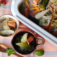 勝手に隣県コラボ企画☆大分県産白ネギ＆白菜たっぷり♥熊本県郷土料理太平燕でポカポカ〜