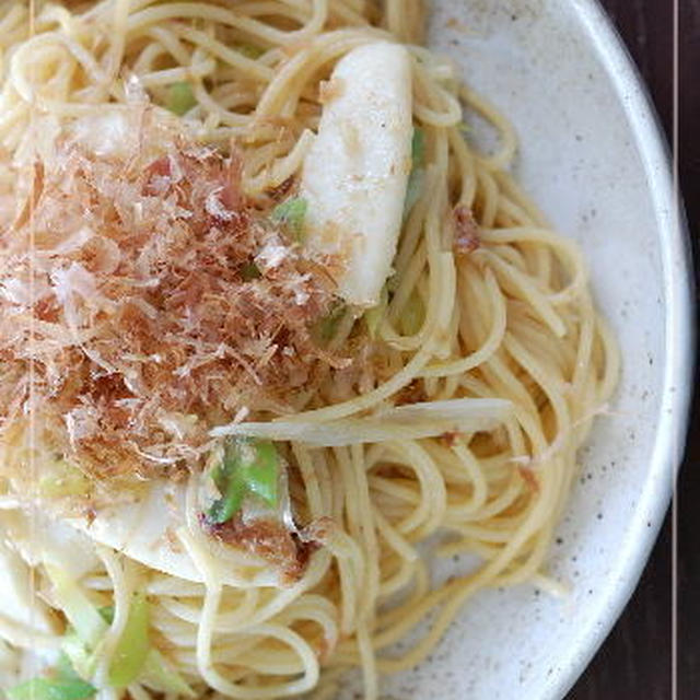 ランチ！イカとネギの和風梅パスタ