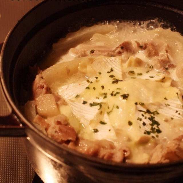 【レシピ】豚バラ肉と白菜のカマンベールチーズ鍋