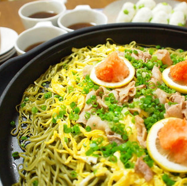 ホットプレートで瓦蕎麦