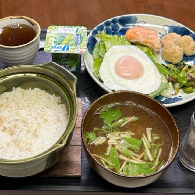 6.24【お家ごはん・朝】  和食ﾃﾞｽ。パンが無い〜(^^;;