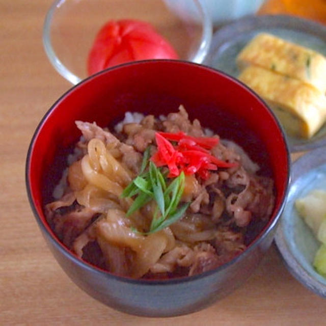 半端な冷凍牛肉でパパッと牛丼