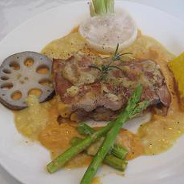 チキンの粕漬けと野菜のグリル