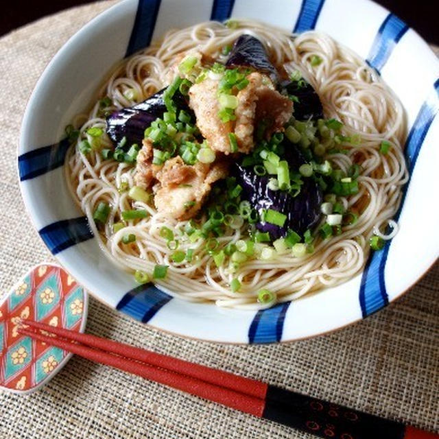 フーディストノート掲載☆鶏となすの揚げだしにゅうめん