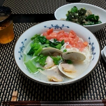 はまぐりのタイ風素麺