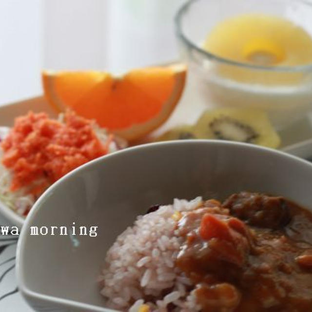 朝カレーでごはん