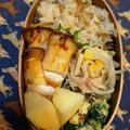 【低カロリーレシピ付】高野豆腐マヨサラダとヒラメの照焼き弁当♪(376.8kcal）