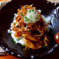 シャキシャキごぼうと豚バラの照り焼き丼