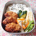 豚こまカツで男子学生弁当