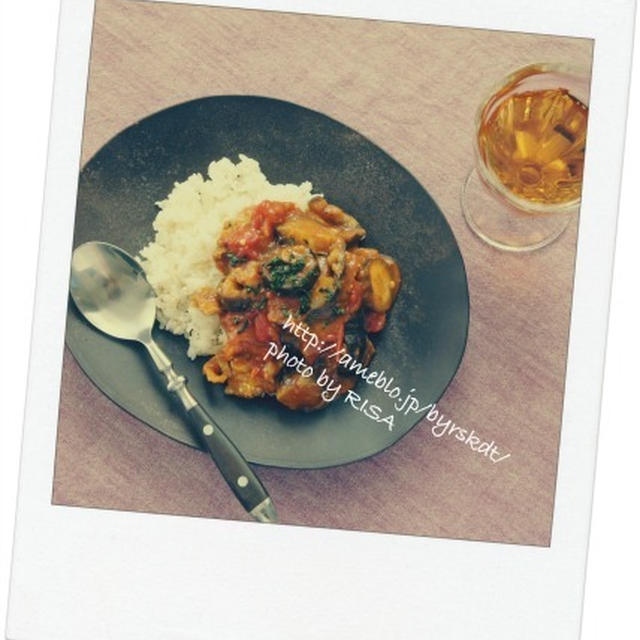 水を使わない茄子とトマトのカレー