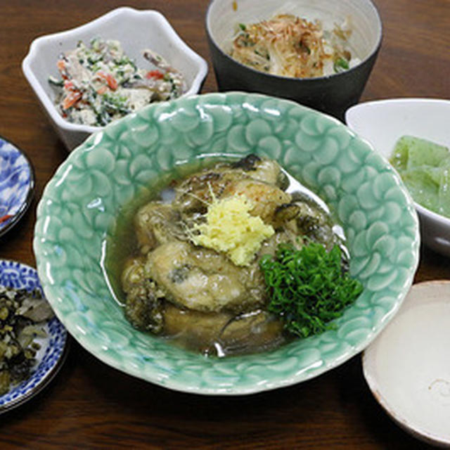 初めて作った「牡蛎の揚げ出し」