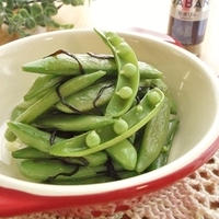 いただき物シリーズ①♪スナップエンドウの塩昆布セボリー炒め　☆スパイス大使☆