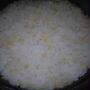 湯立てで白米（９４６）。。。北海道石狩平野砂川産特別栽培米ゆめぴりか・白米（あいざわ米店）と茨城県産うまかっぺコシヒカリ玄米・新米（あいざわ米店）