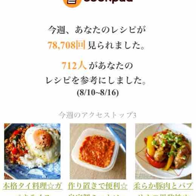 クックパッドさんの週間レポート