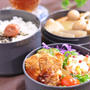 スモークサーモンとポテトのクリチーサラダと和風ポークチャップのお弁当