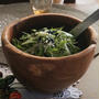 水菜と釜揚げしらすの焼き海苔サラダ