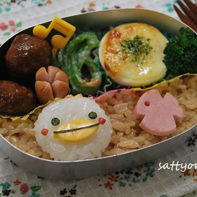 アヒルとお魚のお弁当