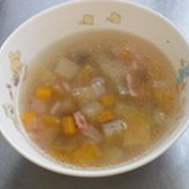 夏野菜のスープとドライカレー