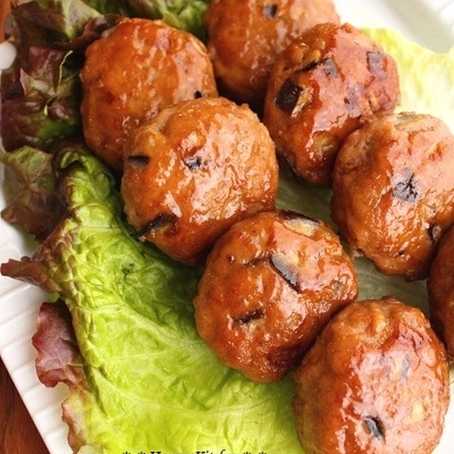 茄子と豆腐のふわふわ甘辛照り焼きつくね＊レシピなどなど