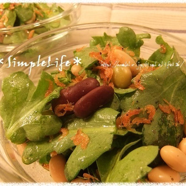 春菊を生で食べるサラダ アミエビの味がポイント By えつこさん レシピブログ 料理ブログのレシピ満載
